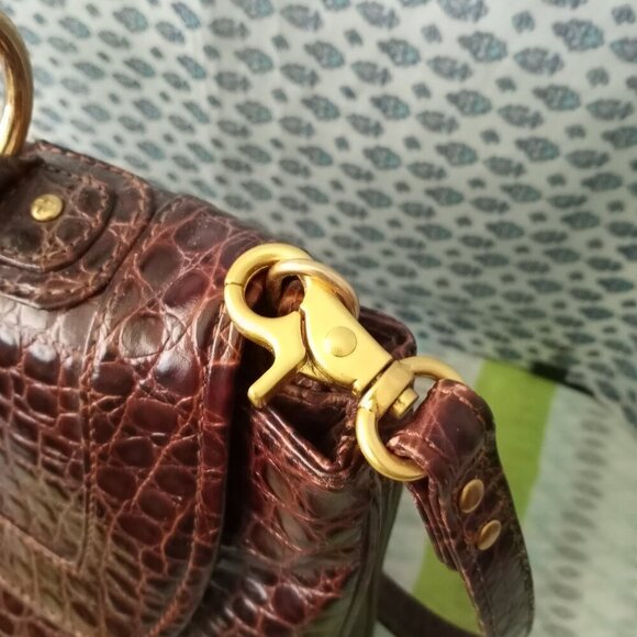 Rebecca Minkoff Leather Covert Convertible Satchel Shiny Brown Color NWT $425 - Picture 6 of 15